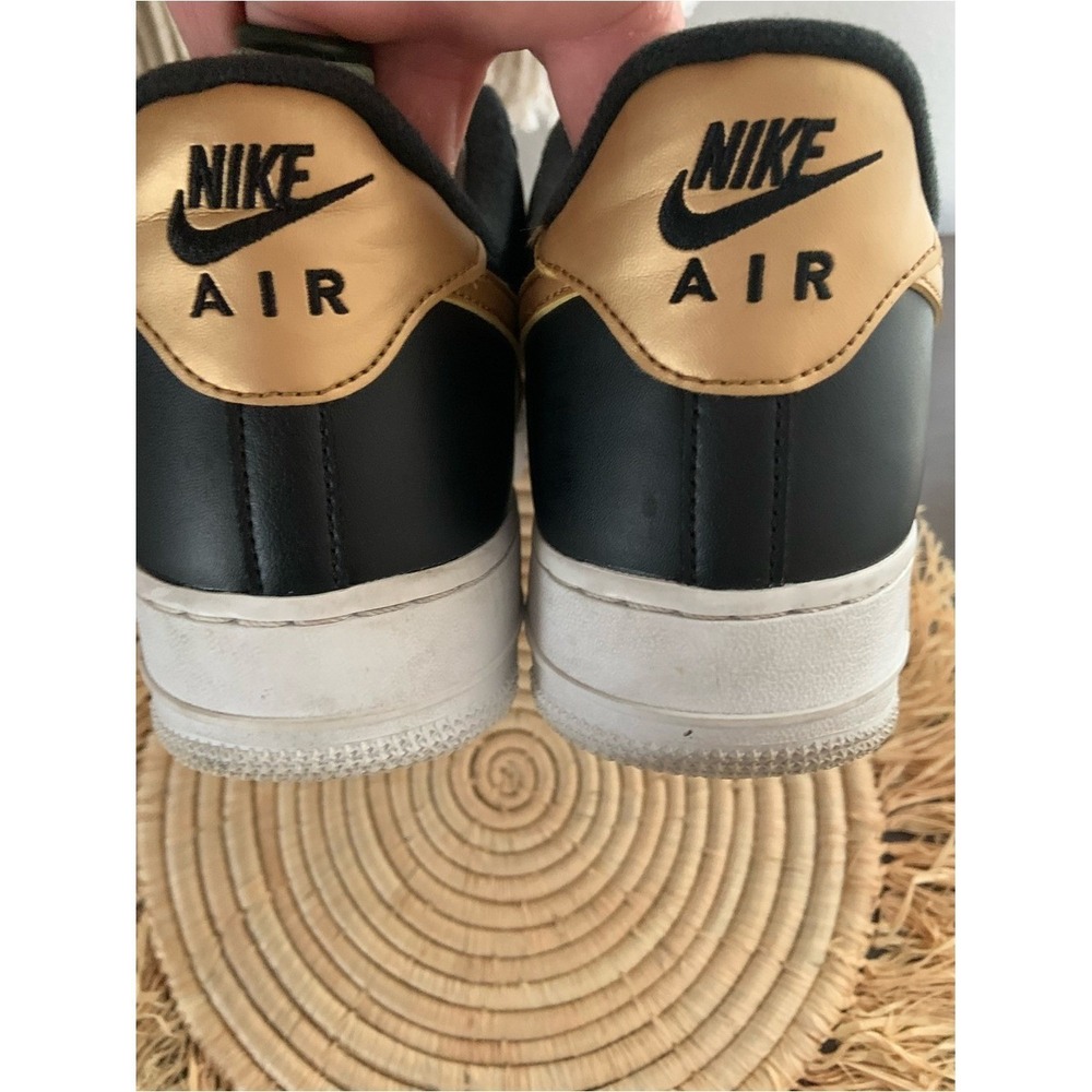 NIKE Men's Air Force One Black White Gold Sneakers Size‎ 10.5 - Picture 10 of 16